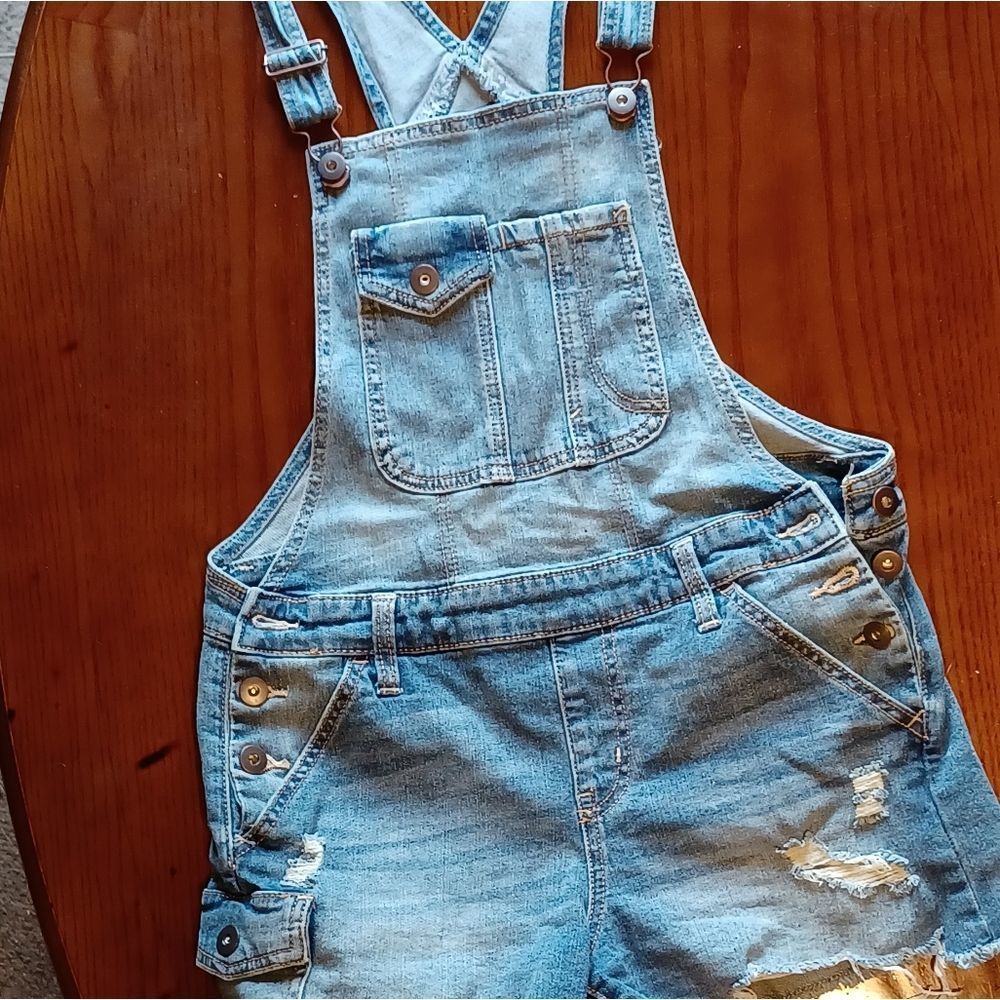 NWOT NO Boundaries Blue Jean Overall Short Size Small